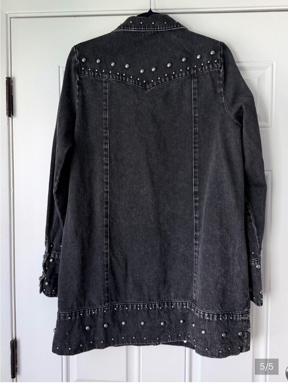 Free People We The Free Bennet Studded Denim Shirt Jacket - Picture 6 of 6